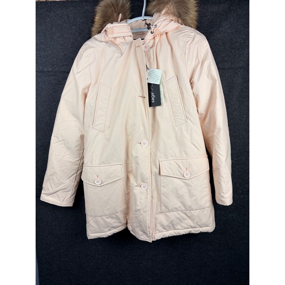 Woolrich John Rich & Bros Arctic Parka DF Light Pink Fur Hood WA1011 Medium NEW